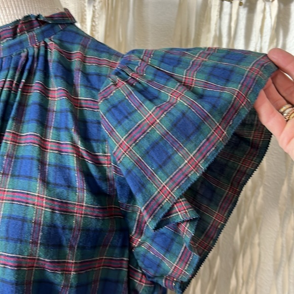Trovata | Birds Of Paradise NWOT Plaid Flutter Sleeve Blouse - Picture 2 of 9
